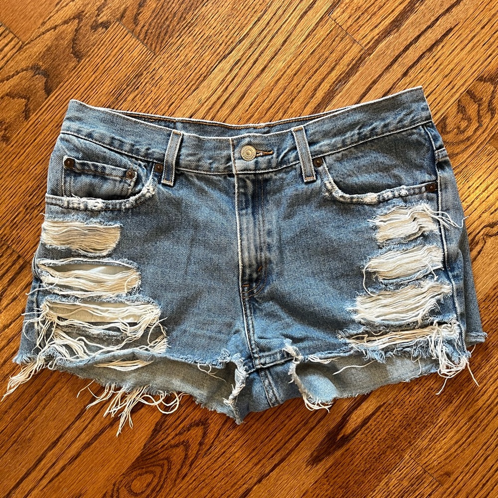 Vintage Levi Distressed Denim Women Shorts